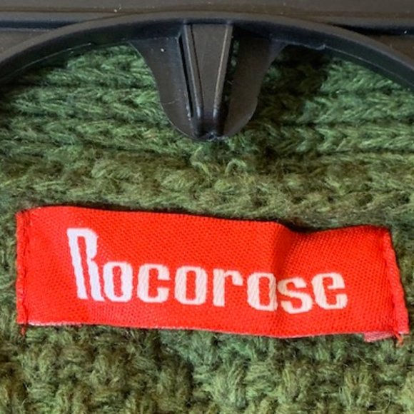 Rocorose Women's Army Green Long Sleeves Open Front Cable Knitted Cardigan M NWT - Picture 4 of 8